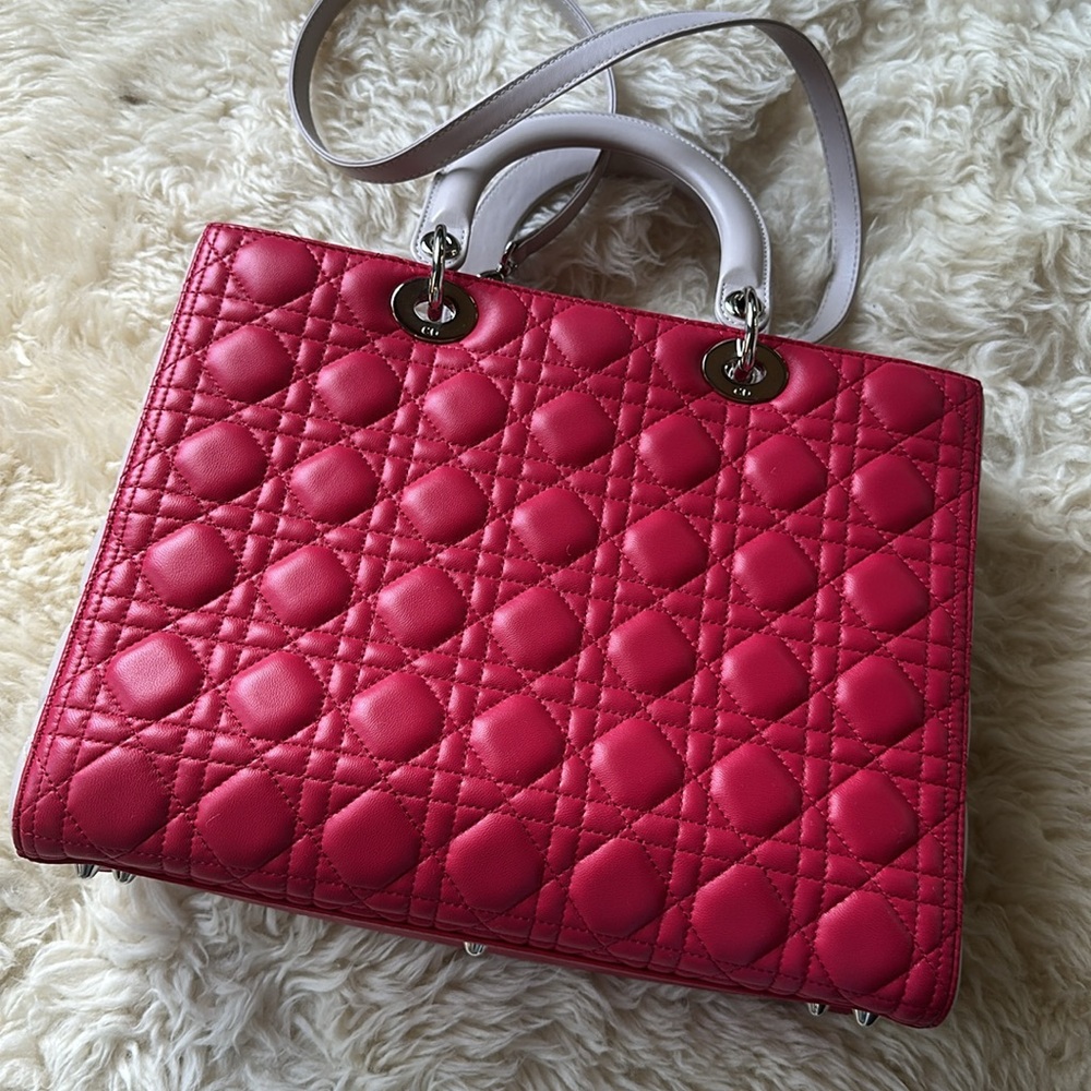 Dior large BiColor Lady Dior Bag - Picture 9 of 11